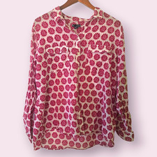XL - Gap Boyfriend Fit Pink Floral Print Cotton Button-Down picture