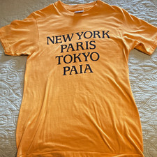 Vintage Hanes brand NEW YORK PARIS TOKYO PAIA Gold tee shirt medium picture
