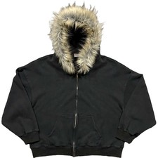 Y2K Gothic Zip Hoodie Fur Hood Grunge Streetwear Unisex Graphic Jacket S-XL picture