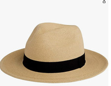Pineapple&Star Sun Straw Fedora Beach Hat Fine Braid UPF50+ for Unisex picture