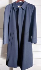Aquascutum Men's Blue Wool Long Overcoat Size 38 39