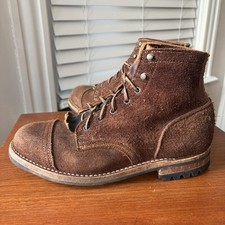 TRUMAN 9D BROWN ROUGHOUT COMMANDO SOLE CAP TOE BOOTS w KILTIE 9 D picture