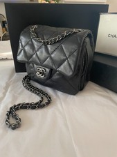 Chanel Black Lambskin Quilted Mini Square Flap Turnlock picture
