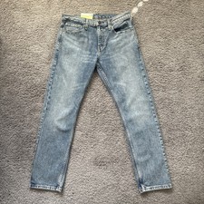 Levi's 502 Jeans Mens 30x30 Regular Taper Light Blue Premium Denim Stretch Zip picture