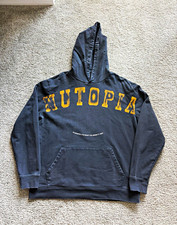 AllSaints NUTOPIA Hoodie Mens Medium Charcoal Gray Graphic Pullover Sweatshirt picture
