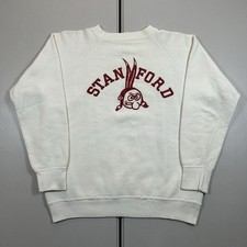 Rare Vintage Late 60s Stanford University Flock Sweatshirt Banned Chief Logo Sma picture