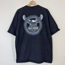 Vintage 90's Harley Davidson Daytona Eagle Animal Black Tee Shirt - Large picture