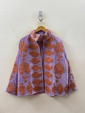 Women’s Purple Velvet Jacket Heavy Embroidery Floral Bohemian Ethnic Coat picture