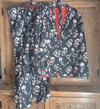 SUITMEISTER 3-Piece BLOODY SKULL Skeleton SUIT Halloween Costume SZ XL / 46 - 48 picture