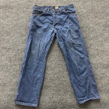 Reed FR Jeans Mens Size 35x28 Blue Flame Resistant Denim Workwear Straight Leg picture