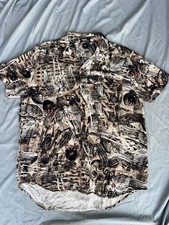 Thorn & Fable Men's Human Anatomy Camp Shirt Skeletons Hearts Button Up L (#025) picture