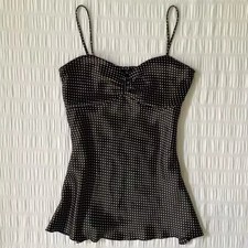 Polka Dot Cami Top Y2K Slim Fit Spaghetti Strap Womens Tank Blouse S-L picture