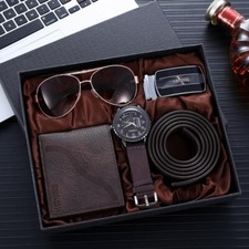 Accessory Gift Set For Men - 5 Pcs Set Plus Gift Box - Wallet, sunglasses, Watch picture