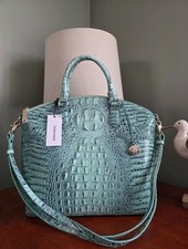 Brahmin Large Duxbury Satchel Biscay Melbourne Teal Leather Bag Purse NWT picture