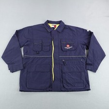 Vintage Tommy Hilfiger Jacket Men Medium Blue Utility Field Chore Cargo Coat 90s picture