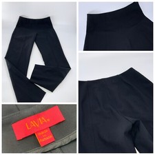Lavia 18 Pants Sz 6 IT42 Black Wool Spandex Side Zip 30” In Romania YGI F2-129 picture