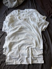 Vintage 80s JCPenney Austin Manor White T-Shirts Size 42 Made in USA Lot of 4 picture