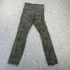 Lululemon Pants Womens 4 Green Camo Ankle Leggings Side Pocket Yoga Gym Athletic picture