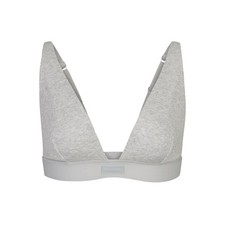 Skims Cotton Ribbed Plunge Bralette - NWT - Light Heather Gray - Medium picture