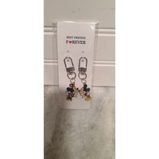 Disney BFF Mickey and Minnie Enamel Zipper Pulls Silver Hardware picture