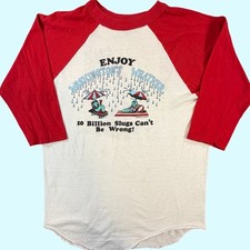Vintage 1986 Washington Weather Slugs T Shirt 3/4 Sleeve Raglan USA Made picture