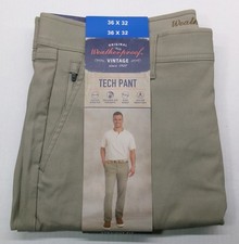 Weatherproof Vintage Tech Pant Straight Fit Active Stretch Zip pockets 36X32 Tan picture