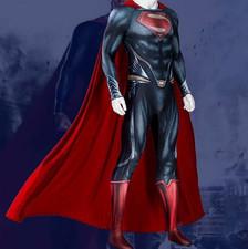 Superman Man of Steel Clark Kent Cosplay Costume Zentai Bodysuit Jumpsuit Cape picture