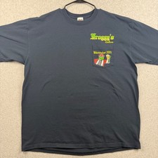 VTG Anvil Froggy's Saloon T-Shirt Mens 2X Black Biketoberfest Pocket Graphic Tee picture