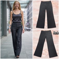 BCX Juniors Size 7 Dark Gray Wide Leg Trousers Textured Career Dress Pants  picture