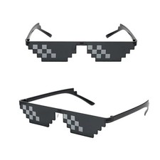 Pixelated Mosaic Sunglasses Funny Party Vintage Shades Men Women Eyewear picture