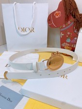 DIOR Women’s Oval Buckle Leather Belt 2.5cm Width Adjustable picture
