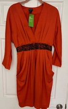 Orange & Black H & M Conscious Collection Size 6 dress new with tag picture