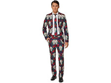 Suitmeister Day of the Dead Mens Suit Small 34-36 Skull Halloween Costume NEW picture