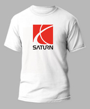 Saturn Vintage Car Logo White 50/50 T-Shirt - Sizes S-XL picture