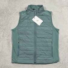 Rhoback Fulton Vest Mens Large Green Performance Quilted Golf Full Zip picture