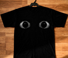 Black Eyes Minimalist Women's Tshirt Horror Creepy Graphic Dark Streetwear NWT picture