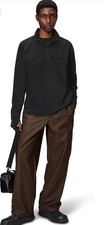 RAINS Unisex Addis Fleece Half-Zip Pullover in Black XL Brand New picture