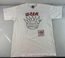 RARE WEEN 90s Vintage Pepper DOUBLESIDED White T Shirt Sz L USA MADE picture