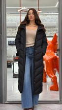 GL FOR HER LONG QUILTED HOODED DOWN JACKET black picture