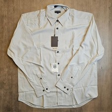 Vintage 90s Kaid Men's Light Gray Button Up Shirt (NWT) picture