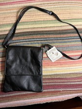 L'Artigiano Sorrentino Italy Leather Black Purse Crossbody Bag Zip Brand New picture
