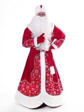 Ded Moroz costume Santa Claus red outfit, Father Frost long robe high quality picture