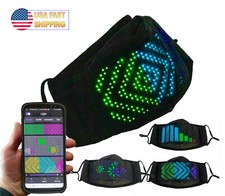 LED Face Mask Bluetooth 7 Color APP Programmable USB Rechargeable Halloween Xmas picture
