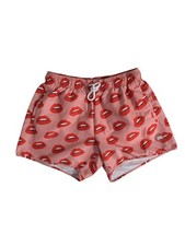 Topman Pink Lip-Print Swim Shorts picture