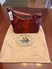 Brahmin Purse & Wallet Croc Embossed Leather brown WITH Wallet picture