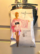 Leg Avenue Geisha Dress Costume Pink/Black Belted Set Size L Halloween picture
