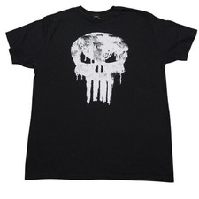VTG Mad Engine Punisher Marvel Men XL Black Distressed Skull Graphic Tee Y2K picture