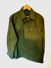 Vintage 1950s US Army OG-107 Cotton Field Shirt Size Small Korean War Era picture