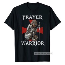 Women Knight Templar T-Shirt Proud Prayer Warrior of Christ Christian Cross Tee picture