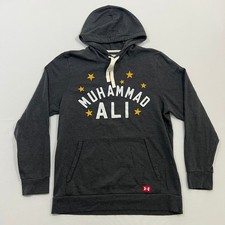 Under Armour Hoodie Roots of Fight Muhammad Ali Boxing GOAT Gray Mens Medium picture